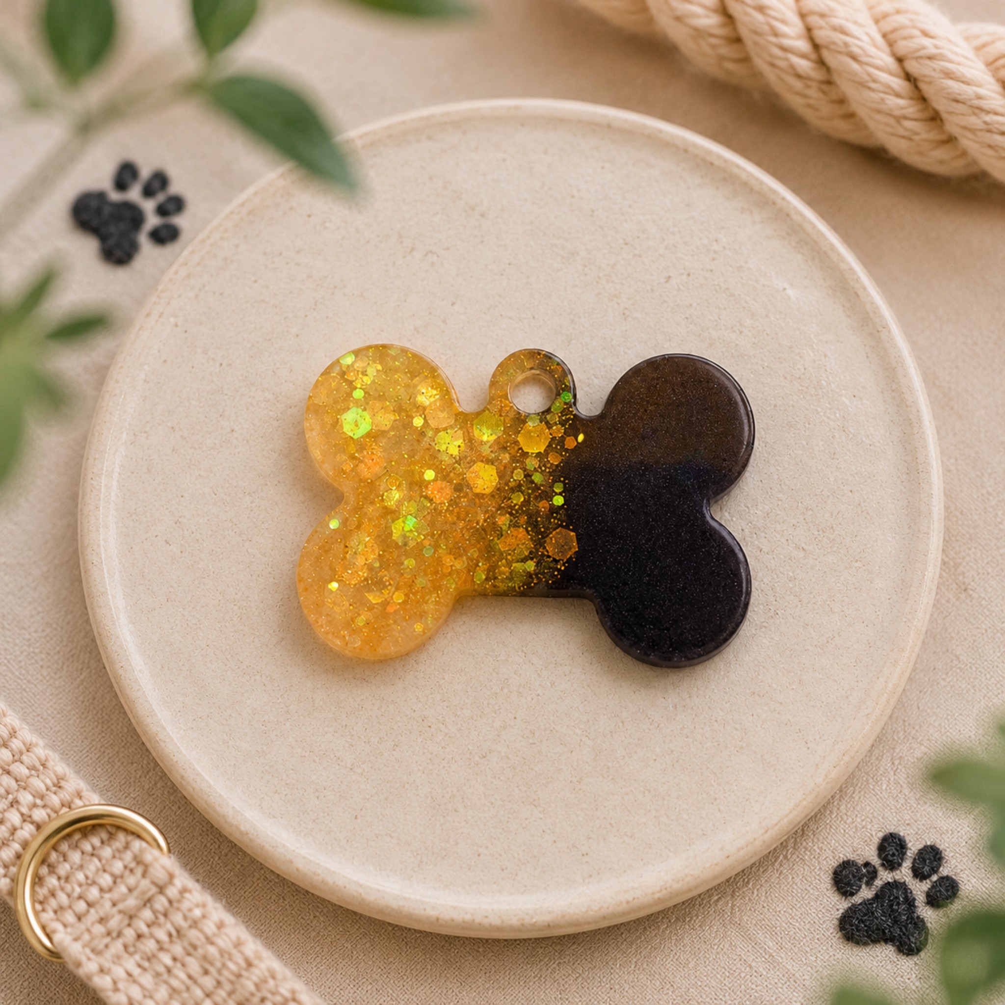 Medagliette Personalizzabili in Resina Glitter per Animali